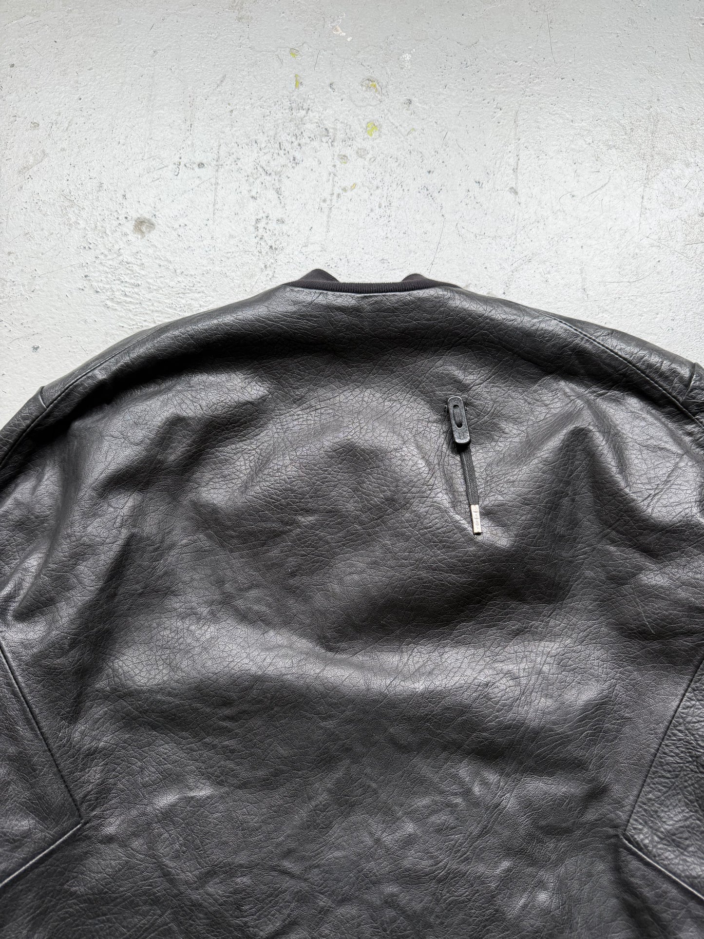 Boris Bidjan Saberi J3 Oil Washed Black Leather Jacket (M)