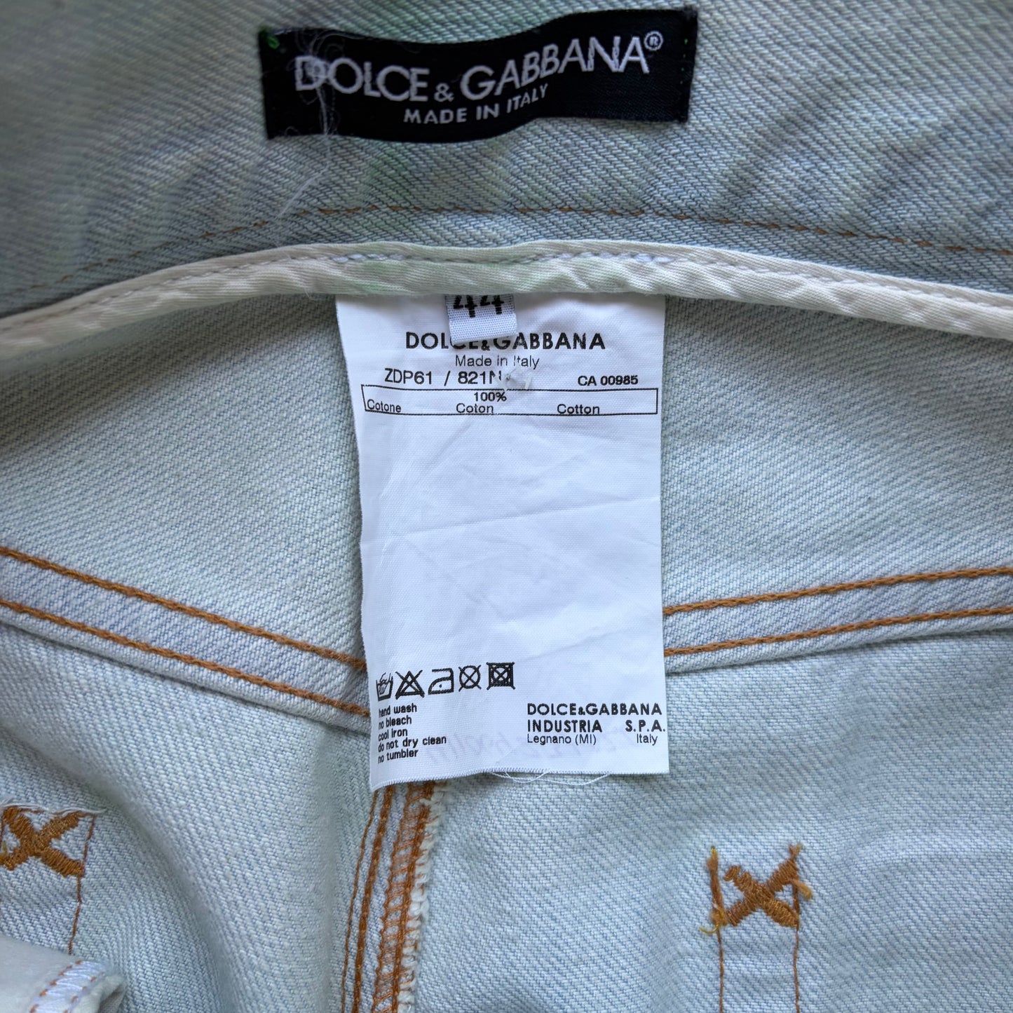 Dolce & Gabbana Green Painted Denim (44)