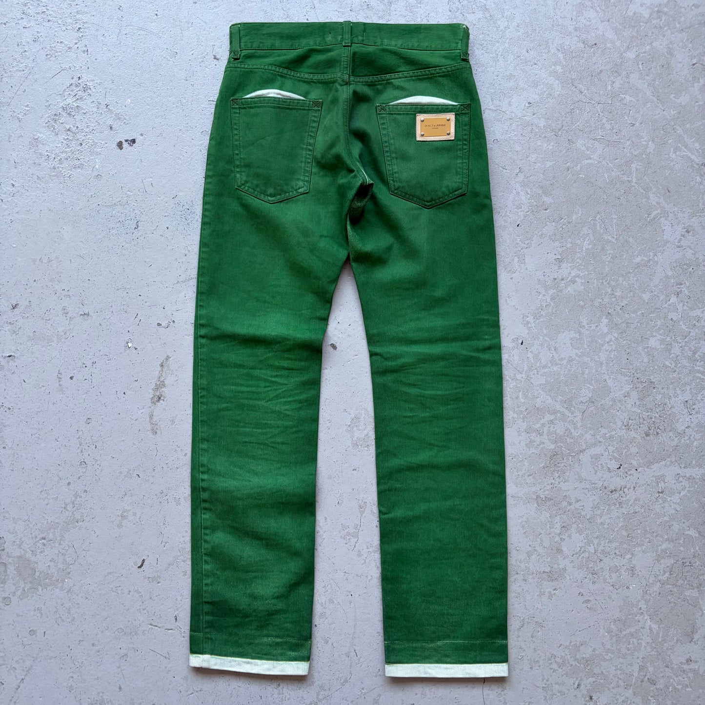 Dolce & Gabbana Green Painted Denim (44)