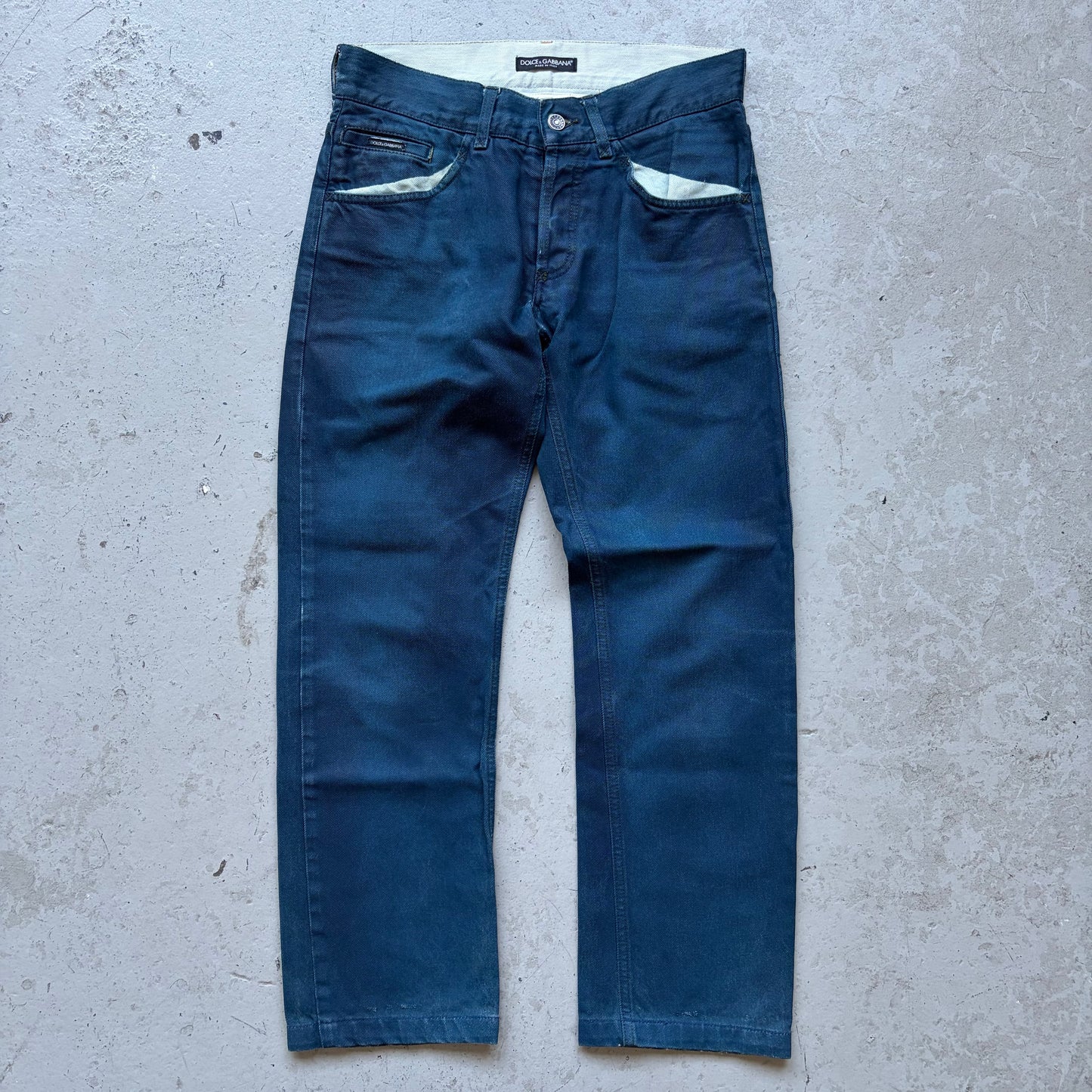 Dolce & Gabbana Blue Painted Denim (44)