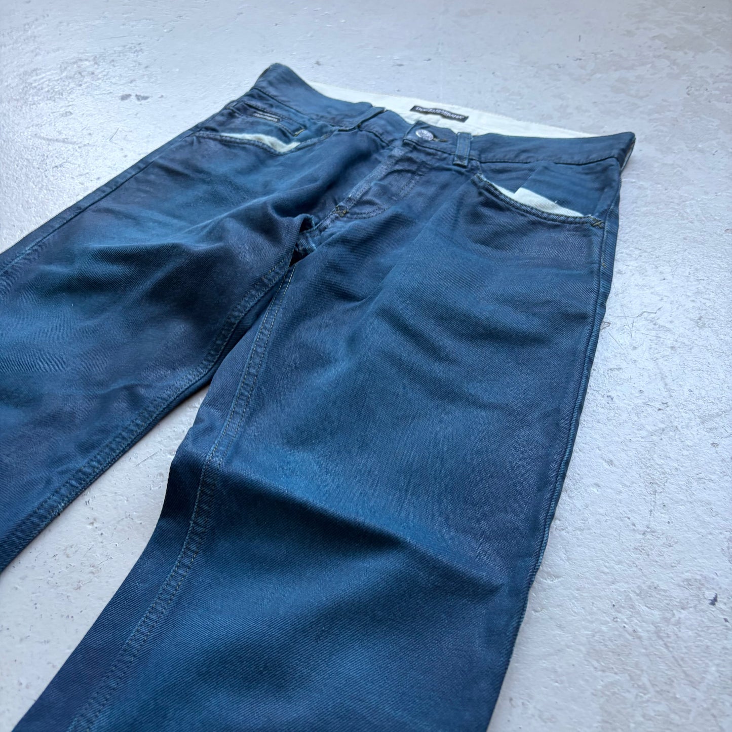 Dolce & Gabbana Blue Painted Denim (44)
