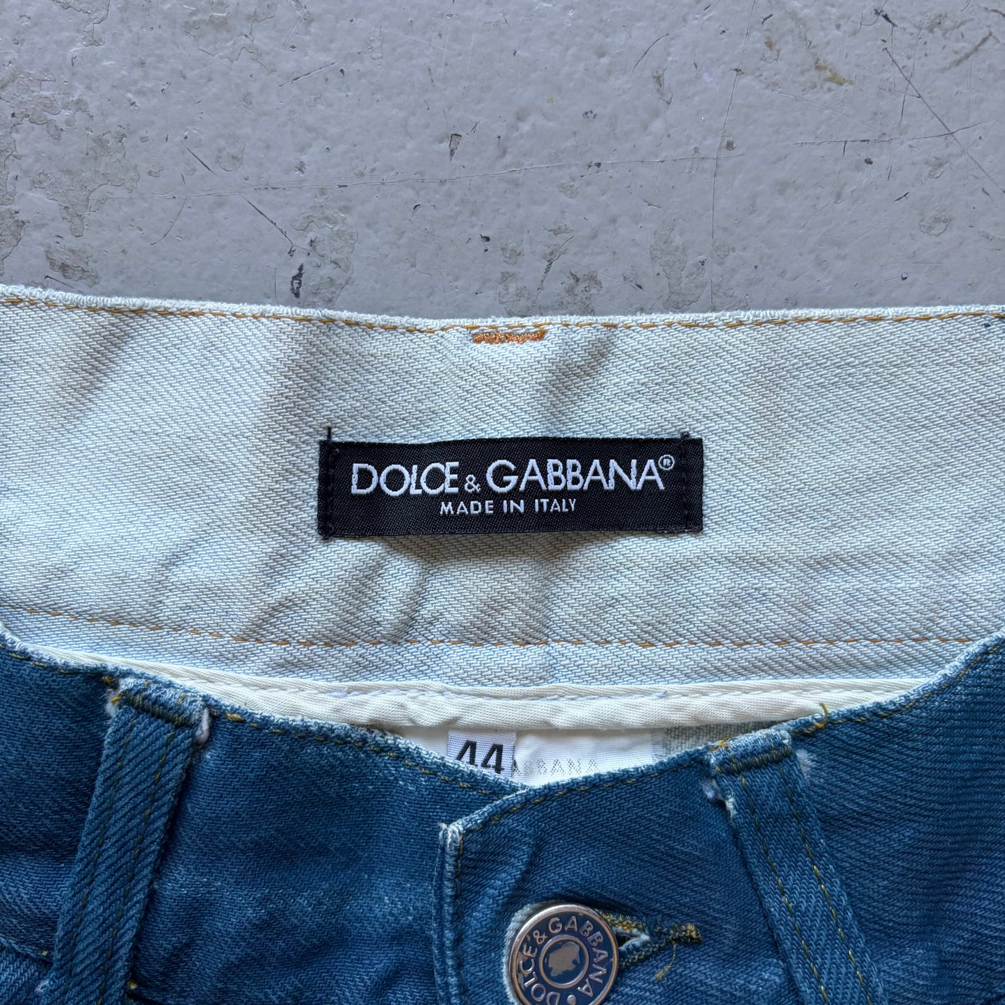 Dolce & Gabbana Blue Painted Denim (44)