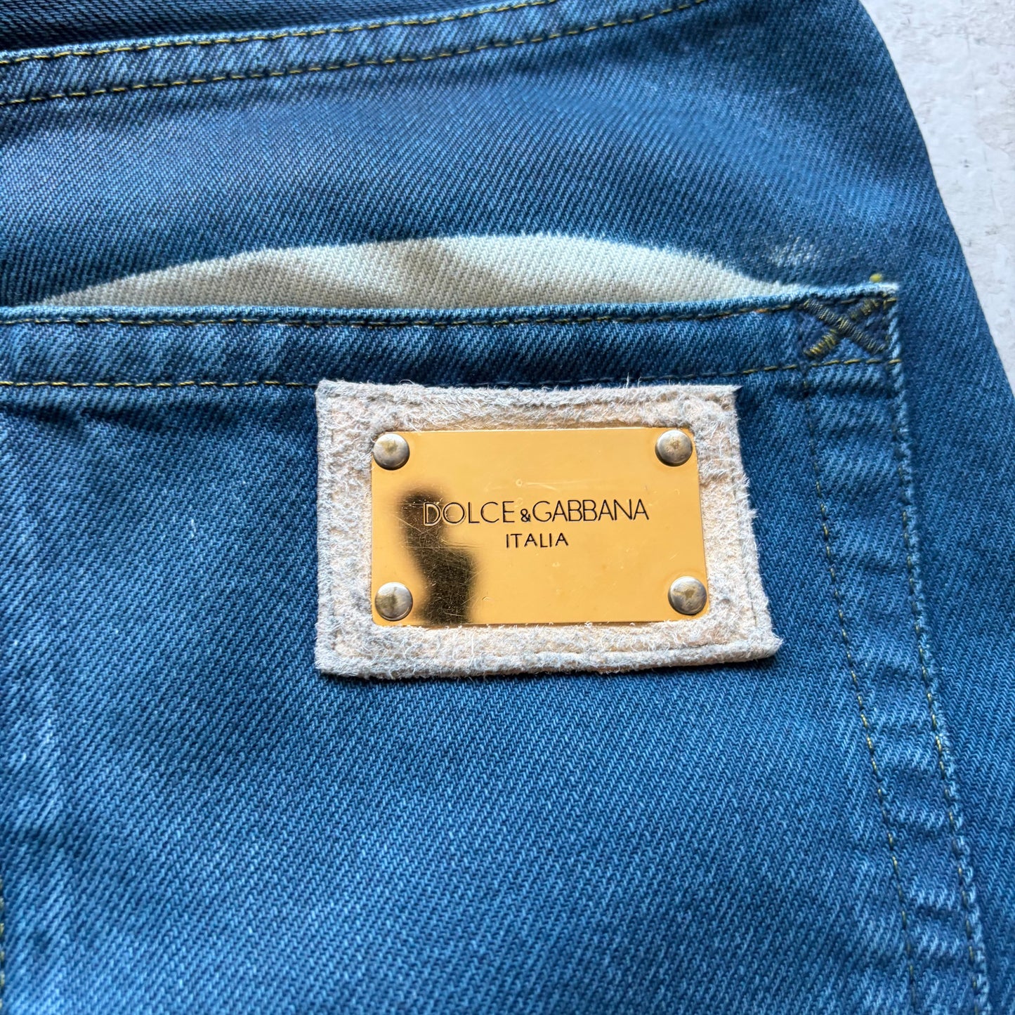 Dolce & Gabbana Blue Painted Denim (44)