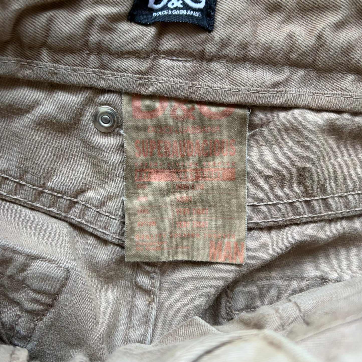Dolce & Gabbana Khaki Biker Pants (31)