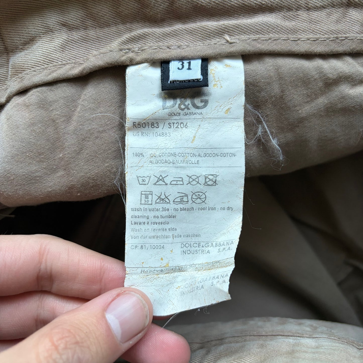 Dolce & Gabbana Khaki Biker Pants (31)