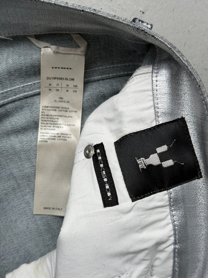 Rick Owens DRKSHDW FW19 Aluminum Waxed Nagakin Jeans (M)