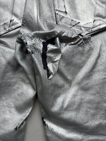 Rick Owens DRKSHDW FW19 Aluminum Waxed Nagakin Jeans (M)