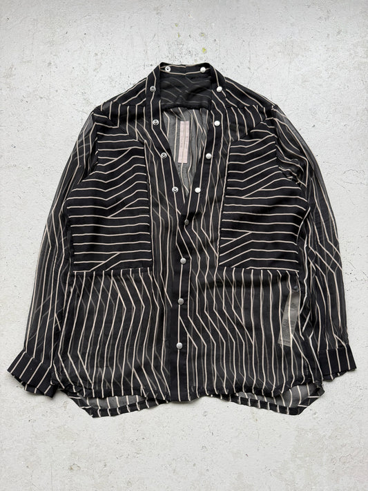 Rick Owens SS23 EDFU Fog Pocket Silk Striped Larry Shirt (46)