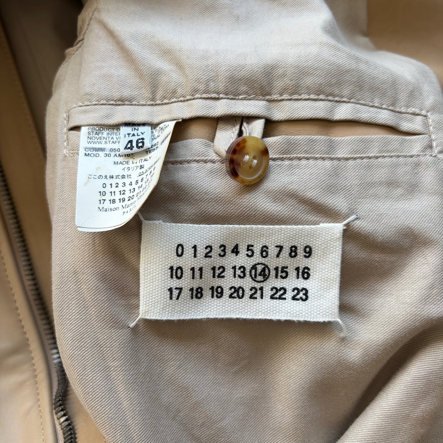 Maison Margiela FW09 Tan 5 Zip Leather Jacket (46)