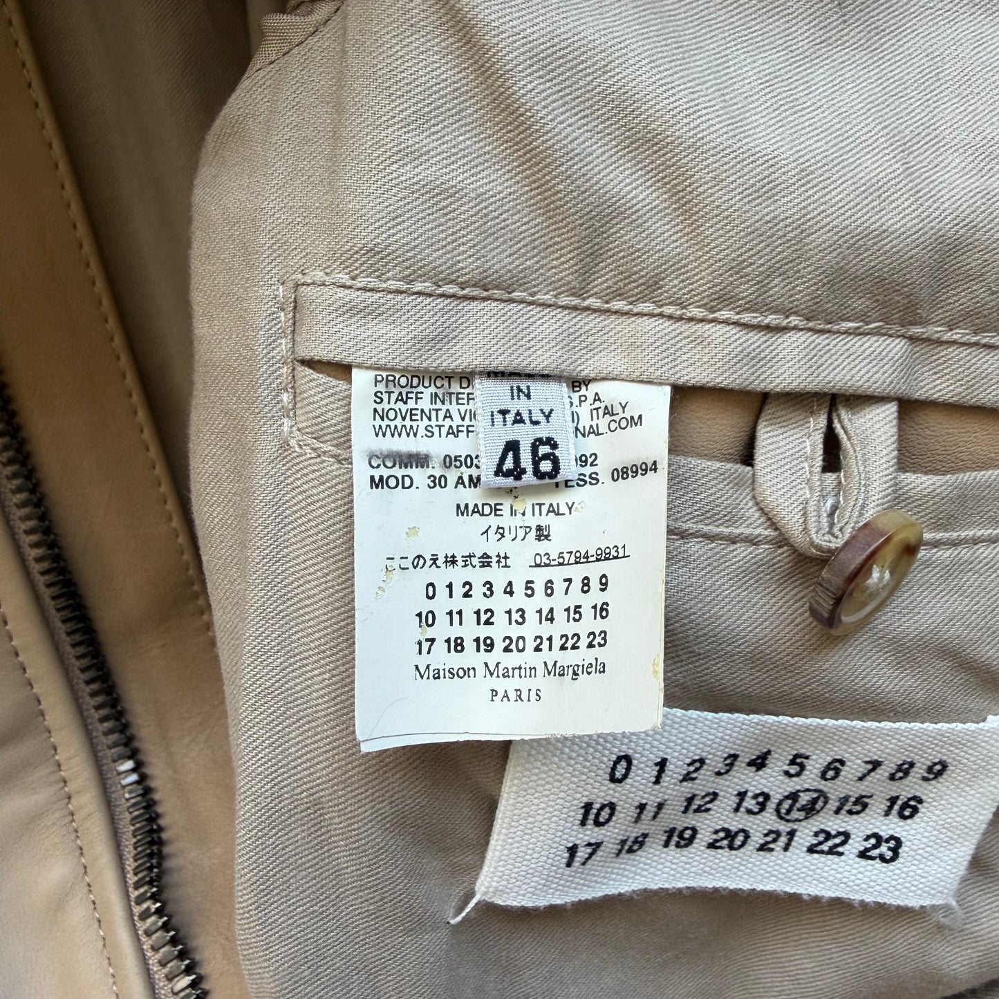 Maison Margiela FW09 Tan 5 Zip Leather Jacket (46)