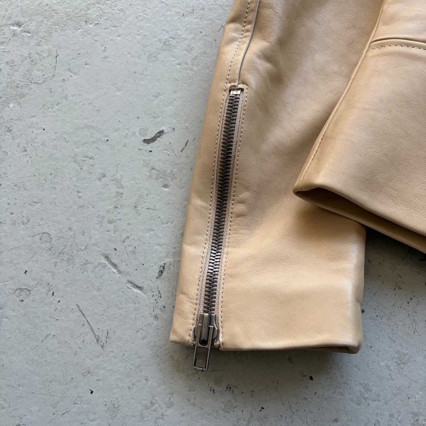 Maison Margiela FW09 Tan 5 Zip Leather Jacket (46)