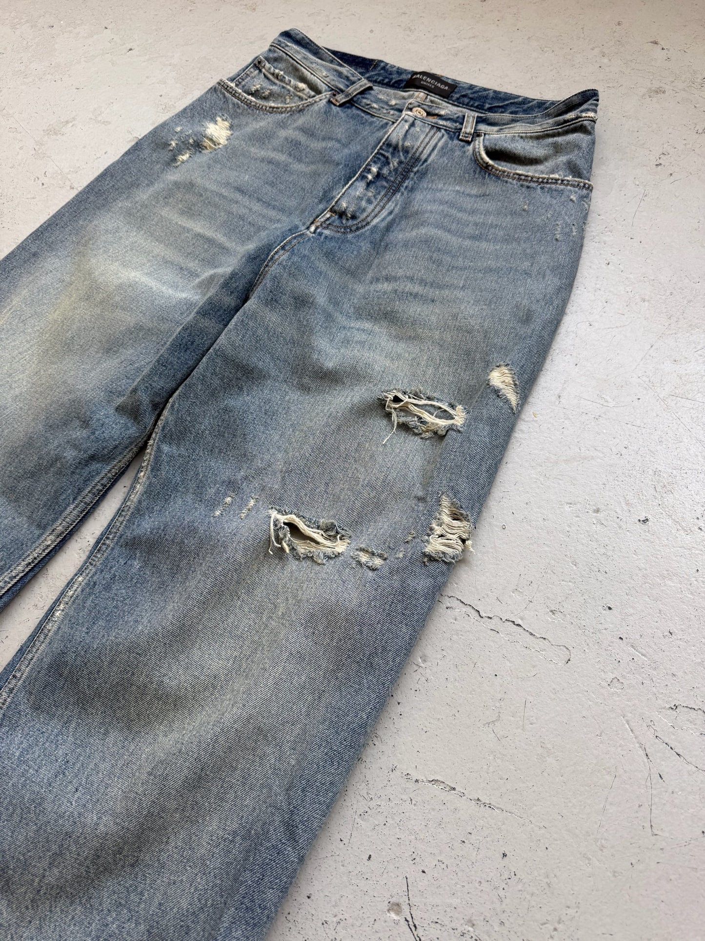 Balenciaga Super Destroyed Baggy Denim (XS)