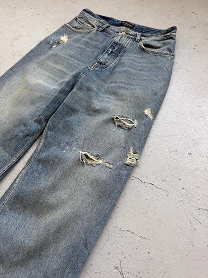 Balenciaga Super Destroyed Baggy Denim (XS)