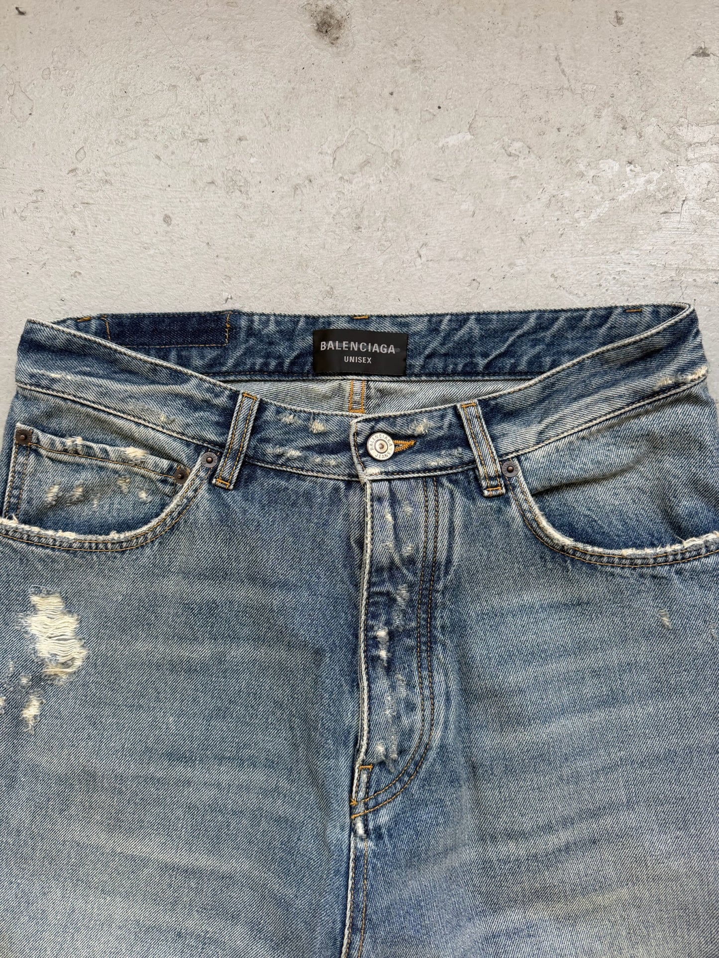 Balenciaga Super Destroyed Baggy Denim (XS)