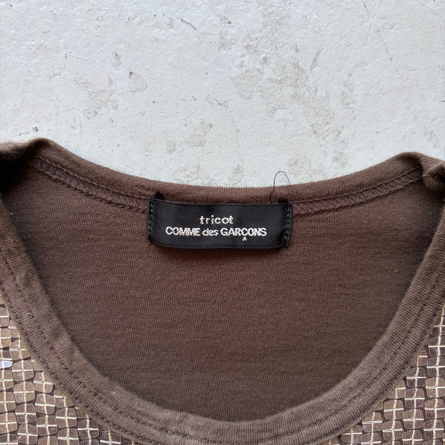 Comme Des Garcons Tricot 2004 Olive Sequin Tank Top (L)