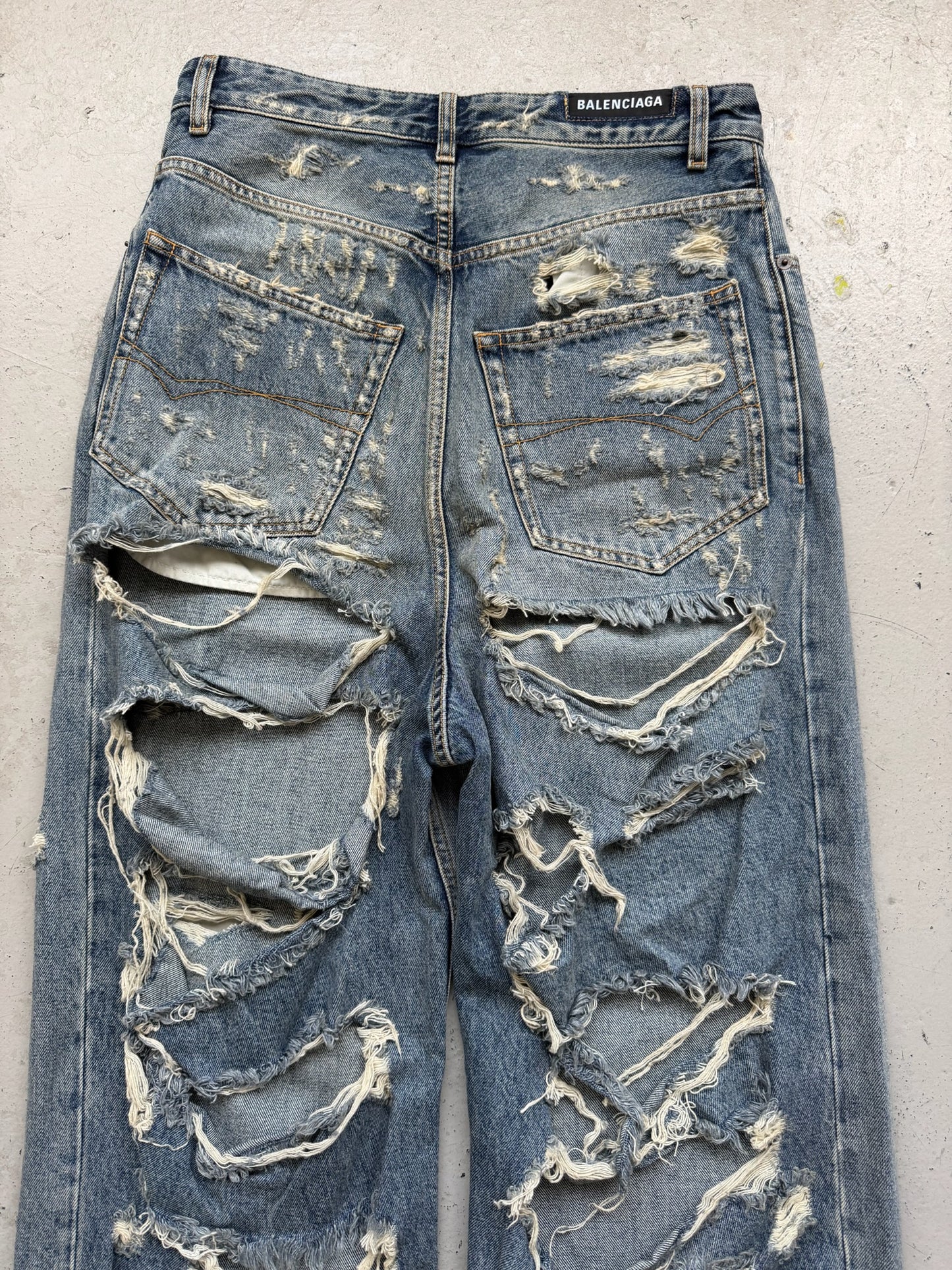 Balenciaga Super Destroyed Baggy Denim (XS)