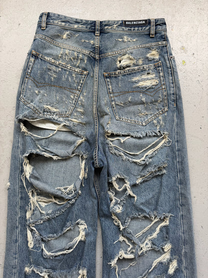 Balenciaga Super Destroyed Baggy Denim (XS)