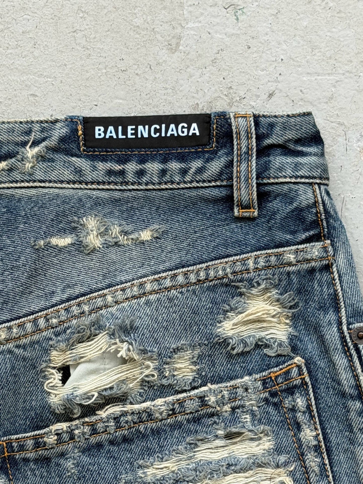 Balenciaga Super Destroyed Baggy Denim (XS)