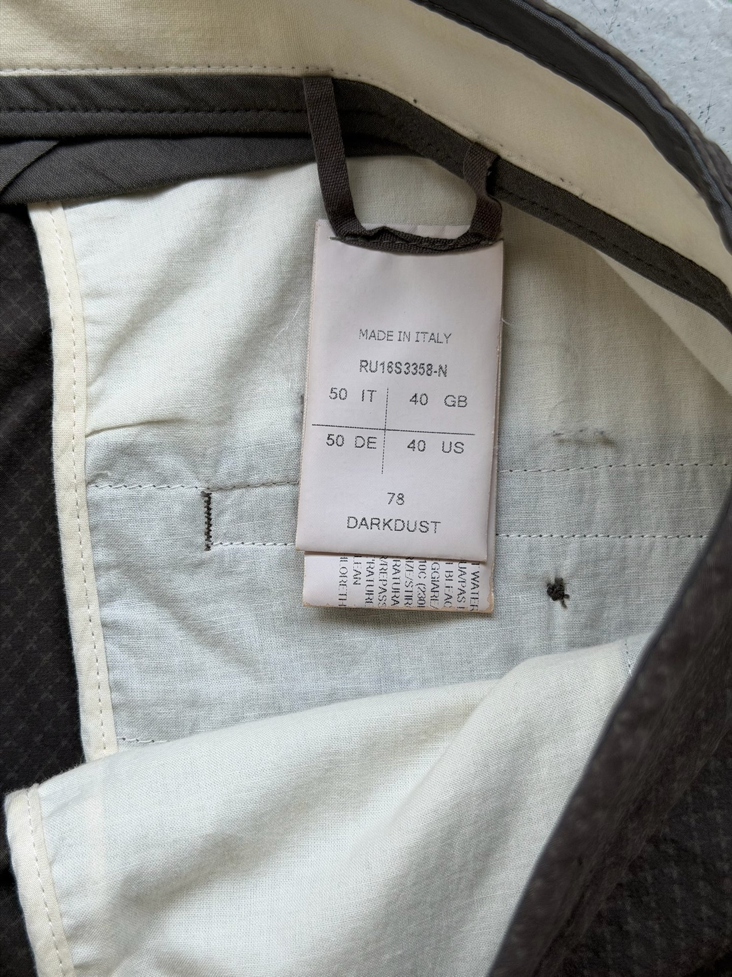 Rick Owens SS16 CYCLOPS Dark Dust Cotton Trousers (50)
