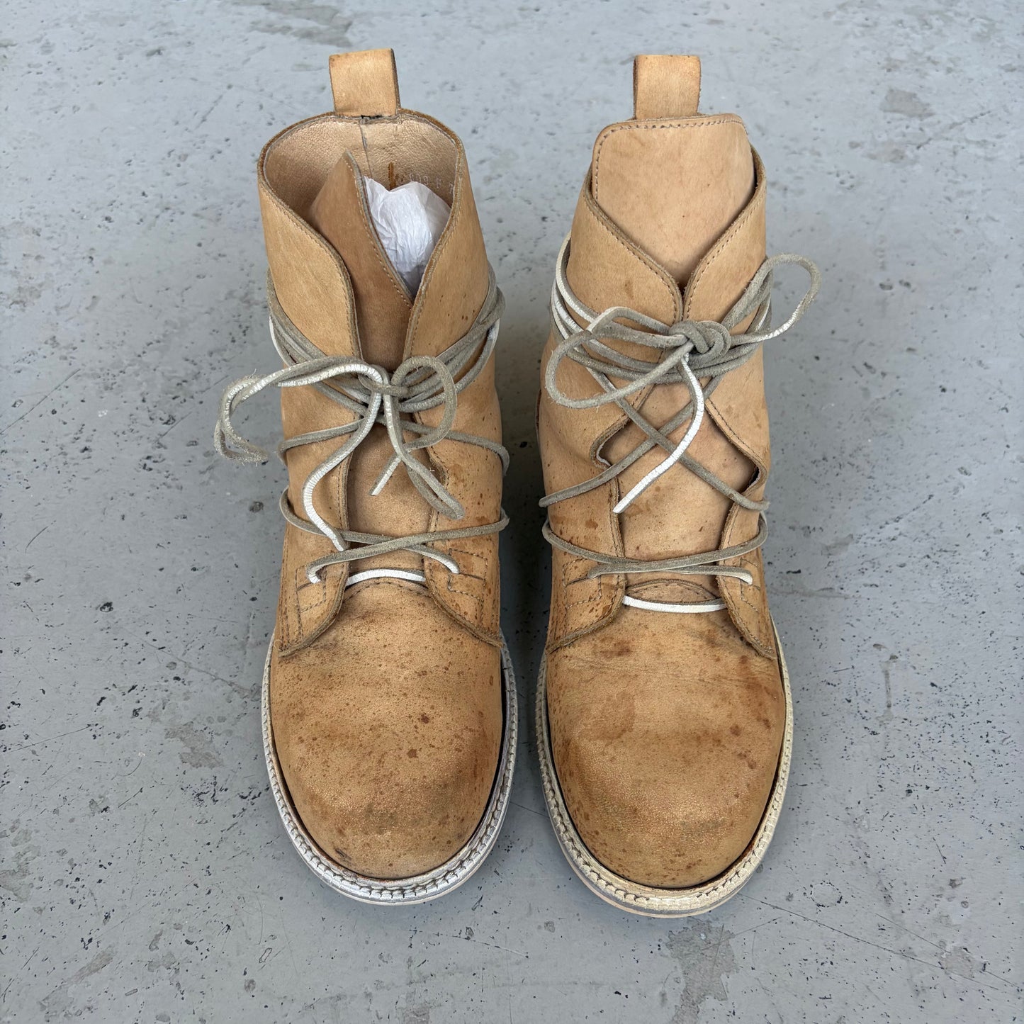 Dirk Bikkembergs 1990's Lace Through Tan Leather Boots (41)