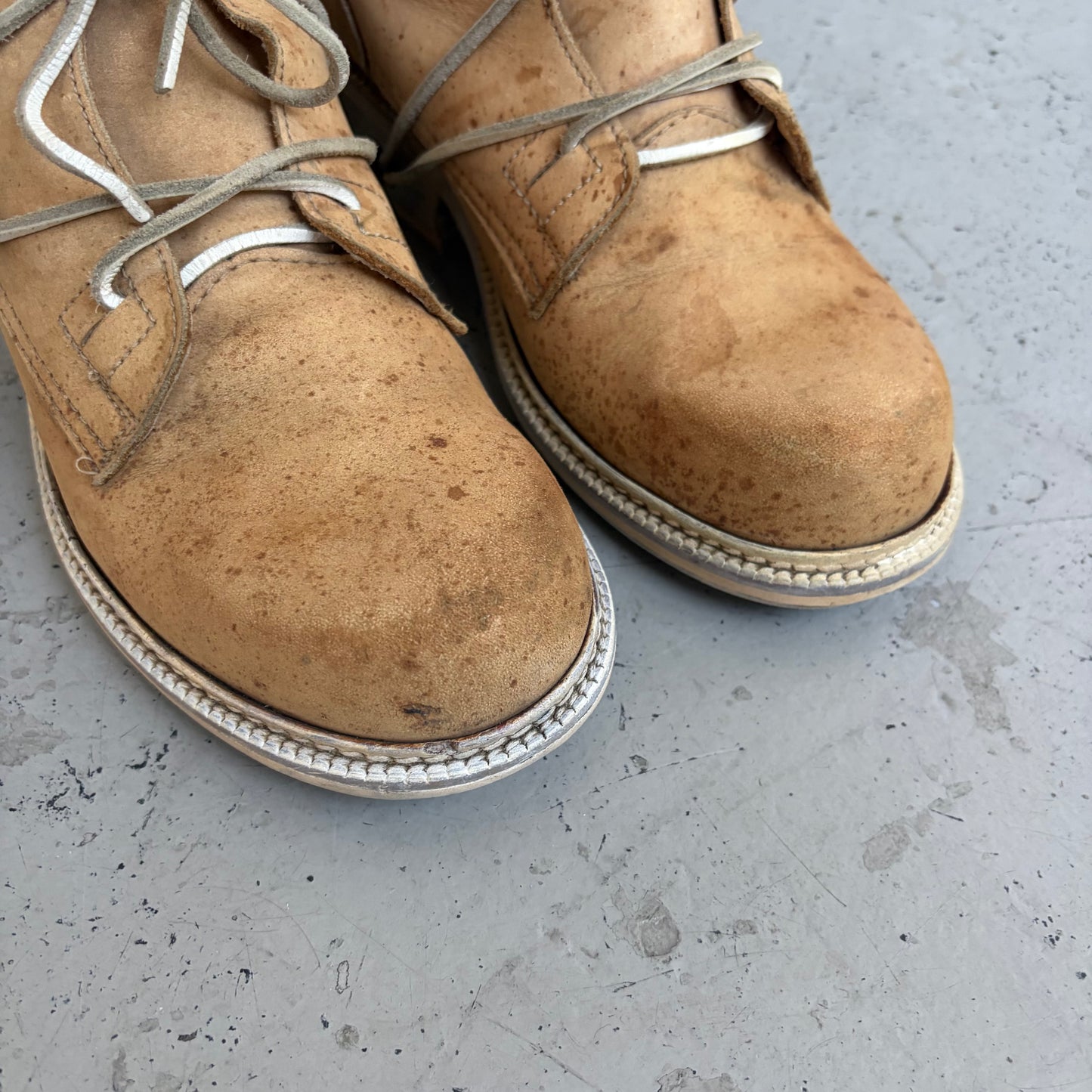 Dirk Bikkembergs 1990's Lace Through Tan Leather Boots (41)
