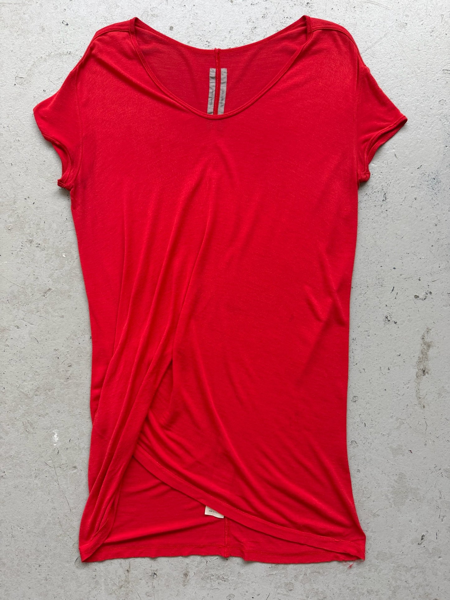 Rick Owens SS17 WALRUS Red Silk/Viscose Blend Short Sleeve (40)