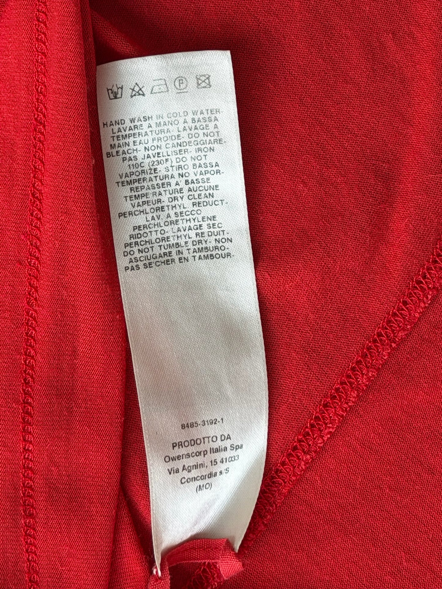 Rick Owens SS17 WALRUS Red Silk/Viscose Blend Short Sleeve (40)