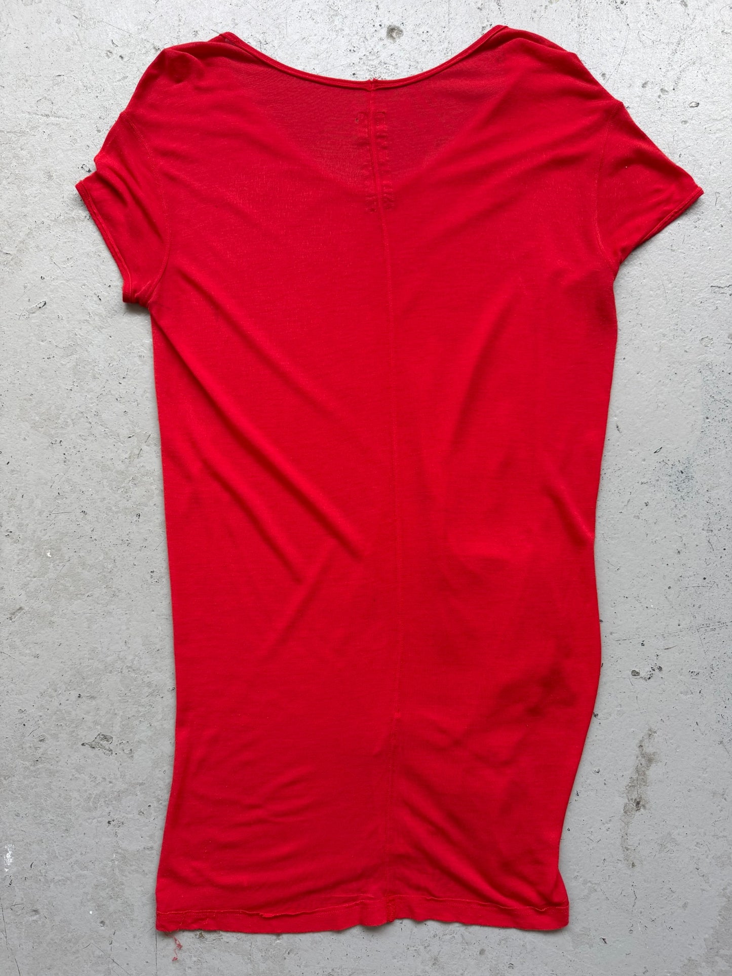 Rick Owens SS17 WALRUS Red Silk/Viscose Blend Short Sleeve (40)