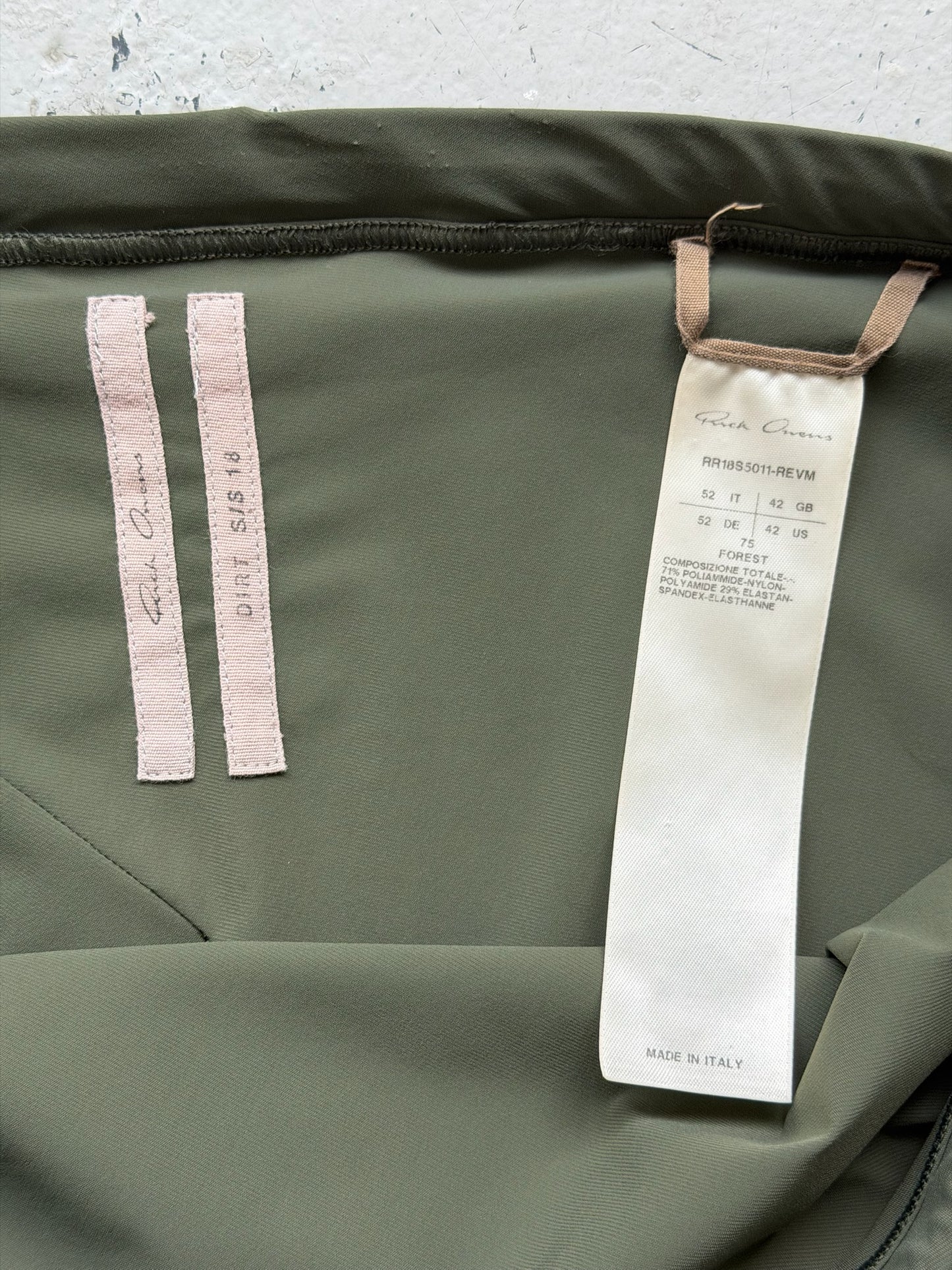 Rick Owens SS18 DIRT Forest Nylon Swim Shorts (52)