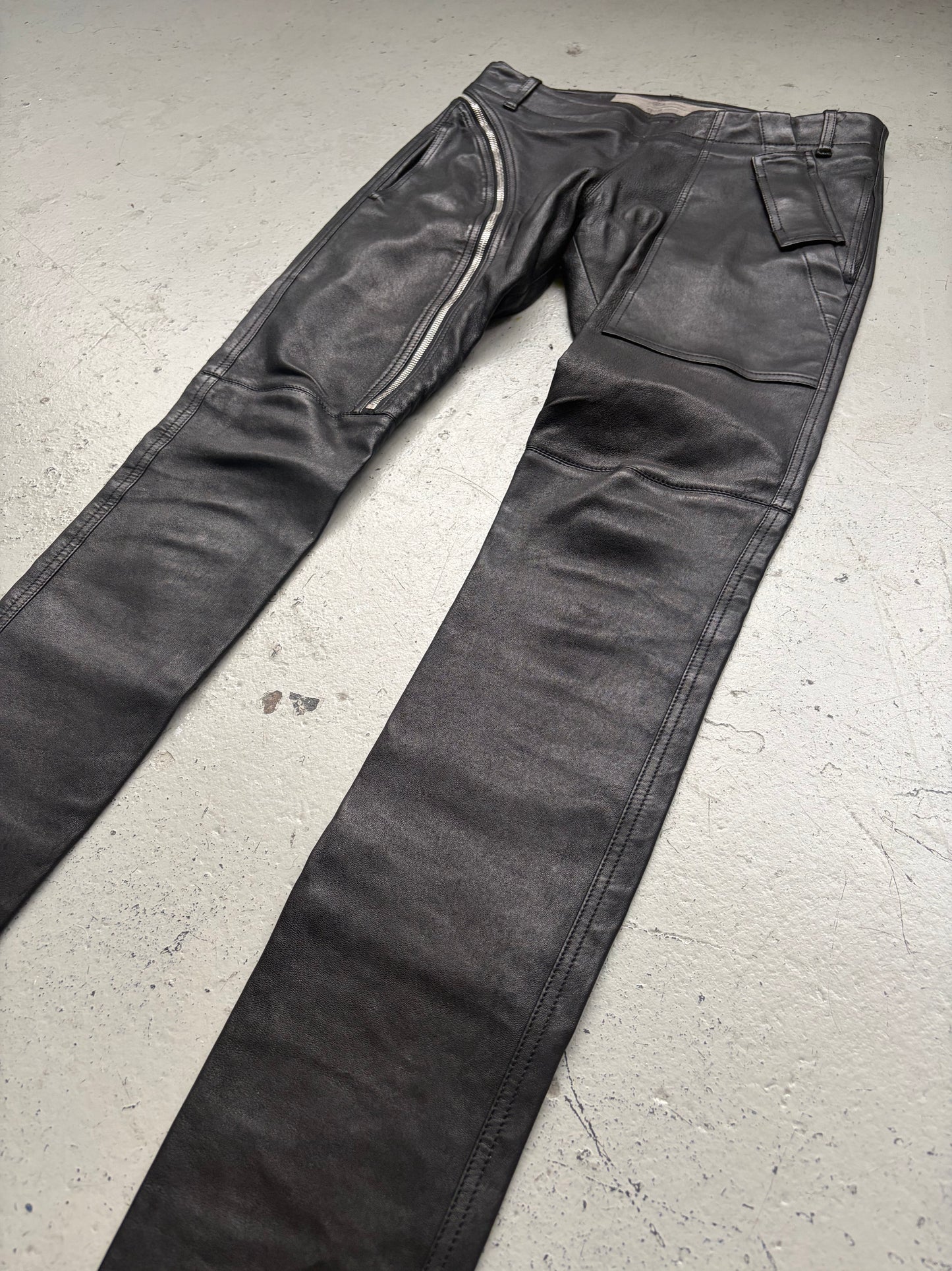 Rick Owens FW14 Moody Leather Aircut Jeans (40)