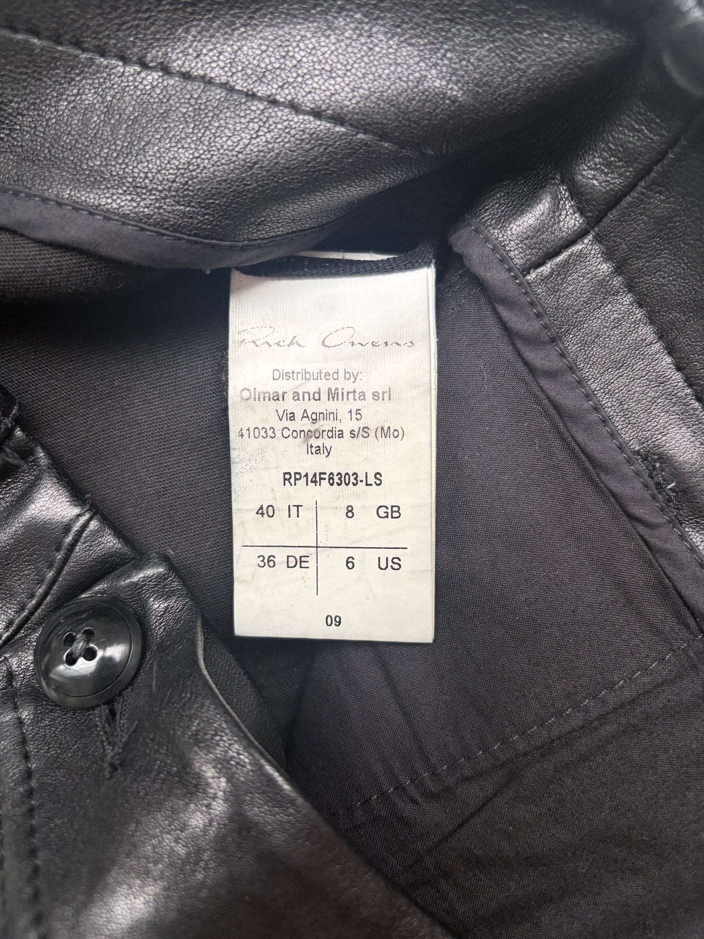 Rick Owens FW14 Moody Leather Aircut Jeans (40)
