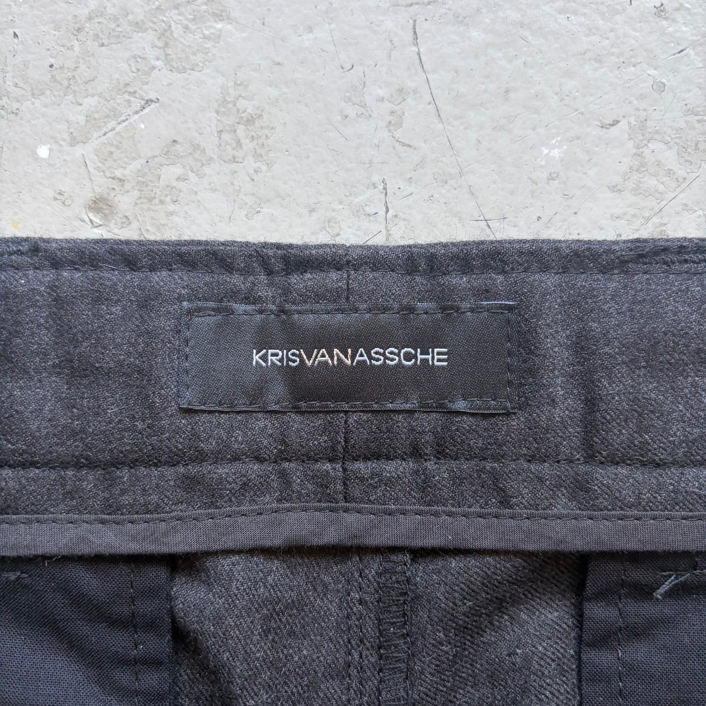 Kris Van Assche Black Wool Cargo Trousers (48)
