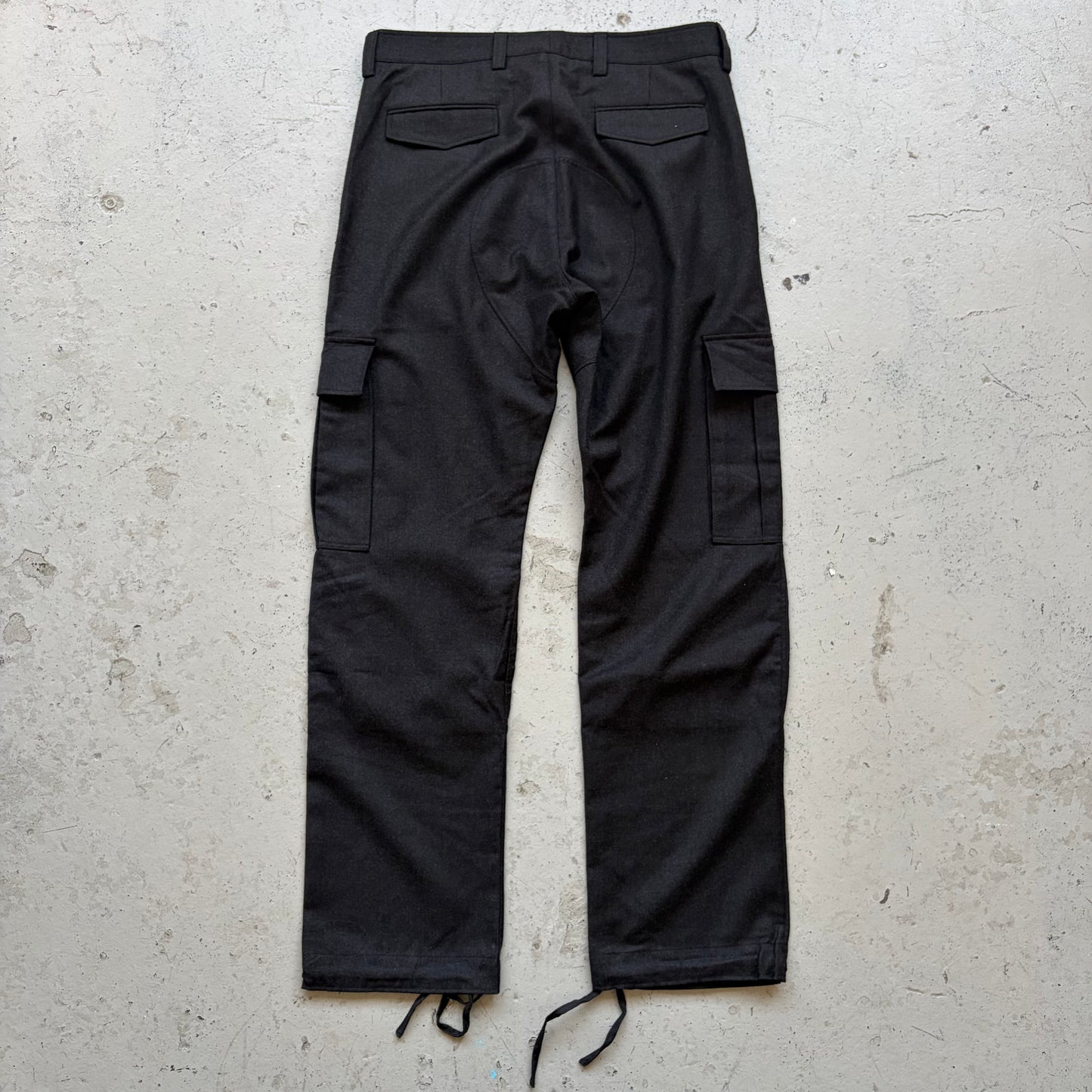 Kris Van Assche Black Wool Cargo Trousers (48)