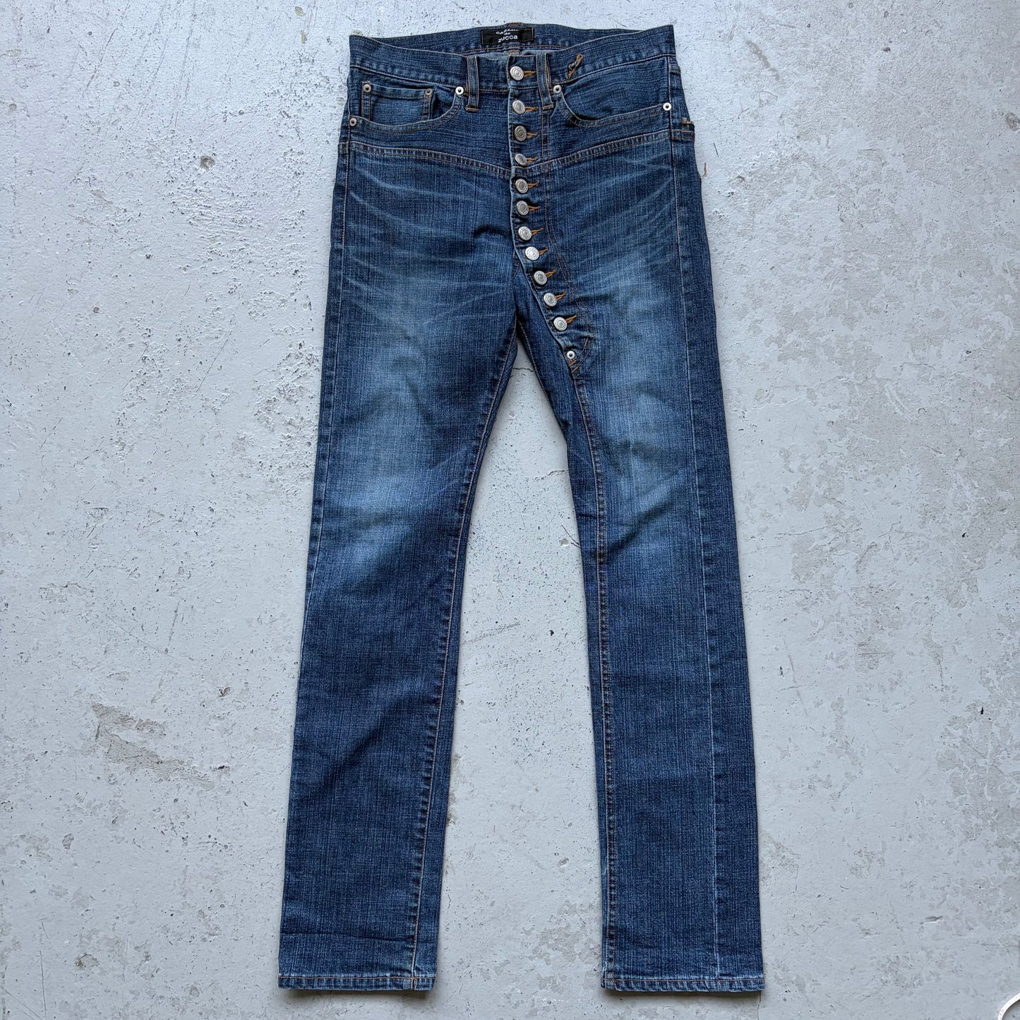 Cabane De Zucca Asymmetrical Button Denim (M)