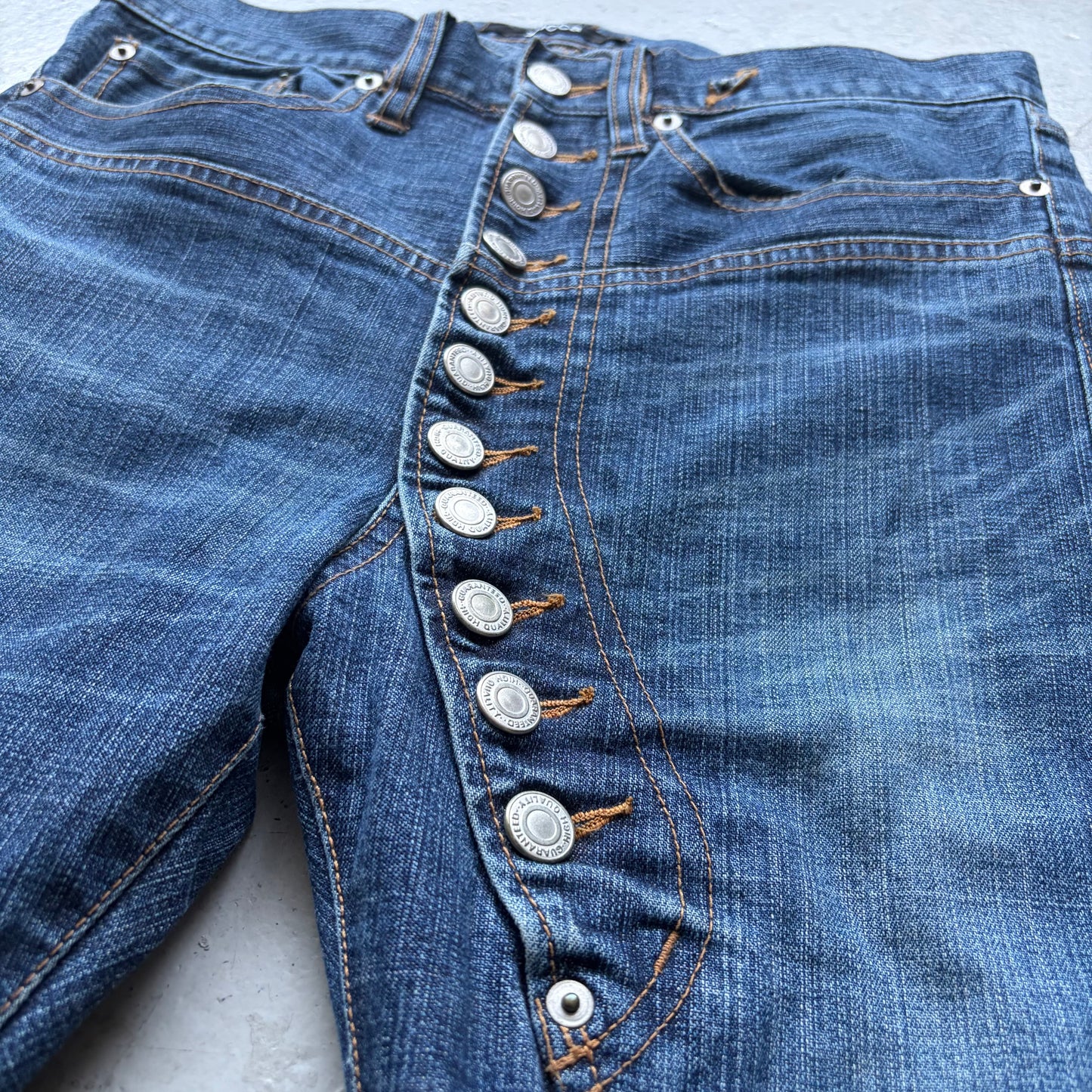 Cabane De Zucca Asymmetrical Button Denim (M)