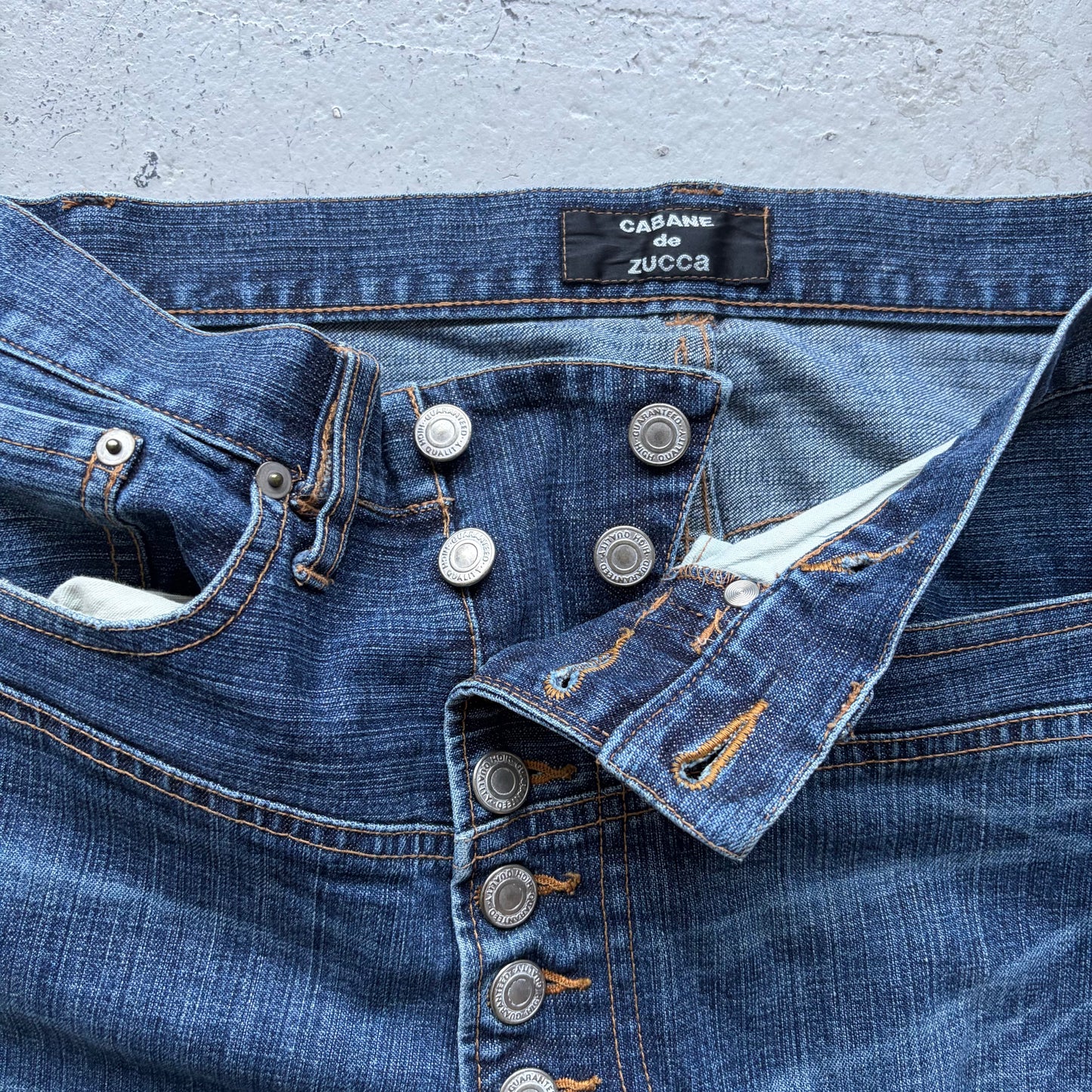 Cabane De Zucca Asymmetrical Button Denim (M)