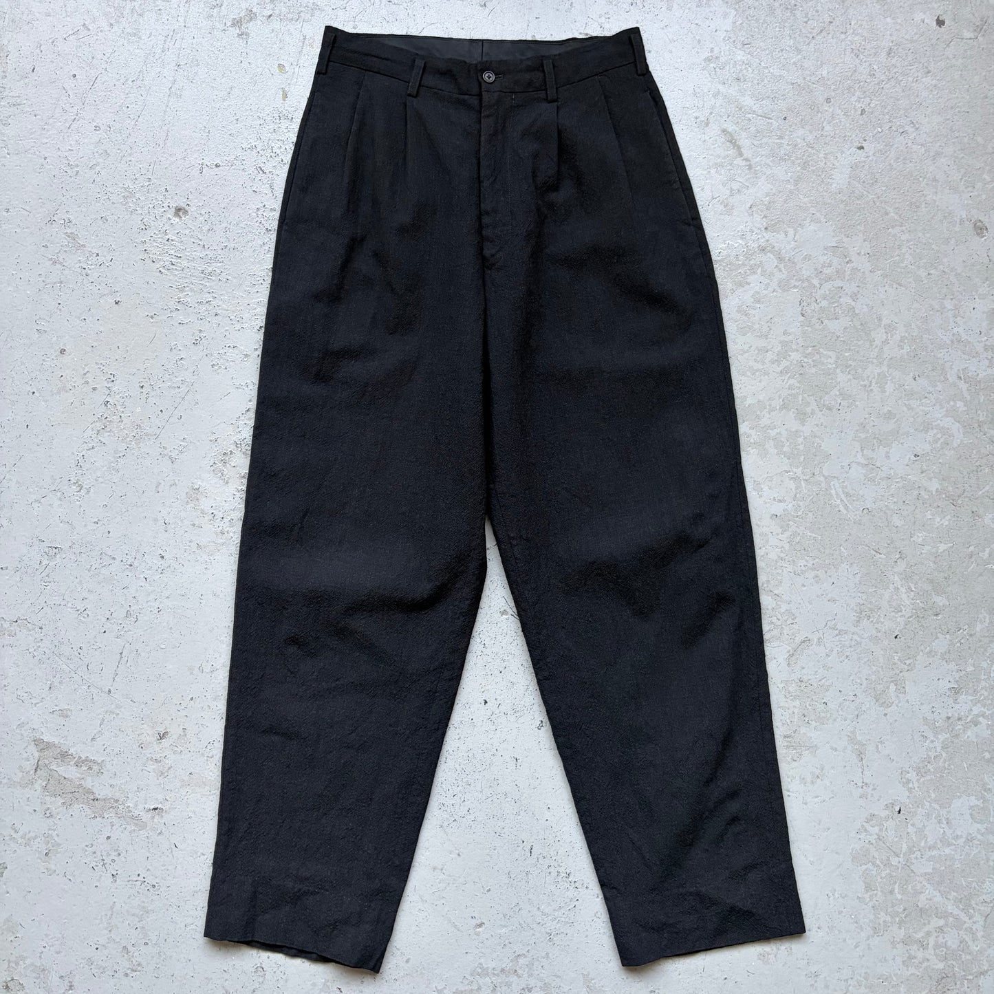 Yohji Yamamoto Y's For Mens Textured Black Trousers (M)