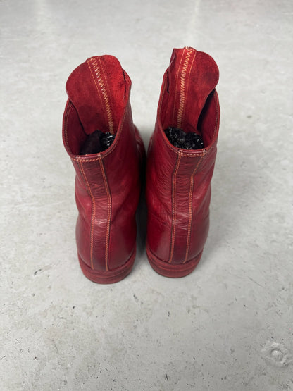 Guidi 210 Front Zip Red Soft Horse Leather Boots (40)