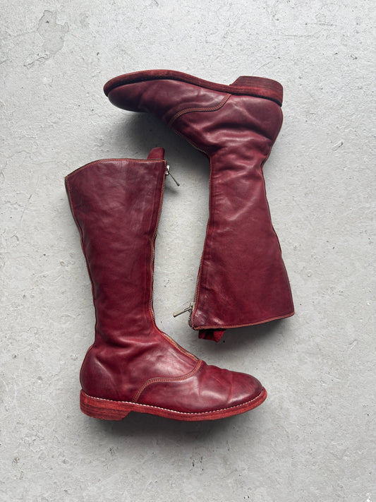 Guidi 410 Front Zip Red Soft Horse Leather Boots (36.5)