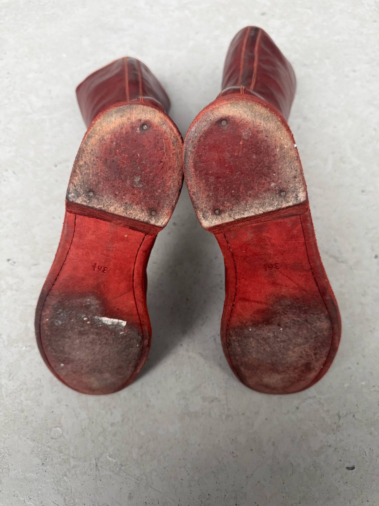 Guidi 410 Front Zip Red Soft Horse Leather Boots (36.5)