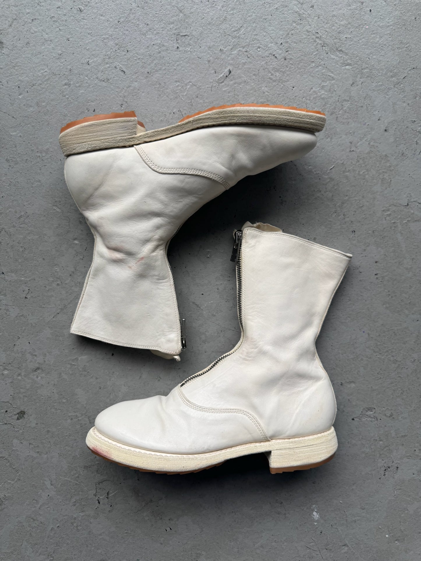 Guidi 310WZ Front Zip White Soft Horse Leather Boots (38.5)
