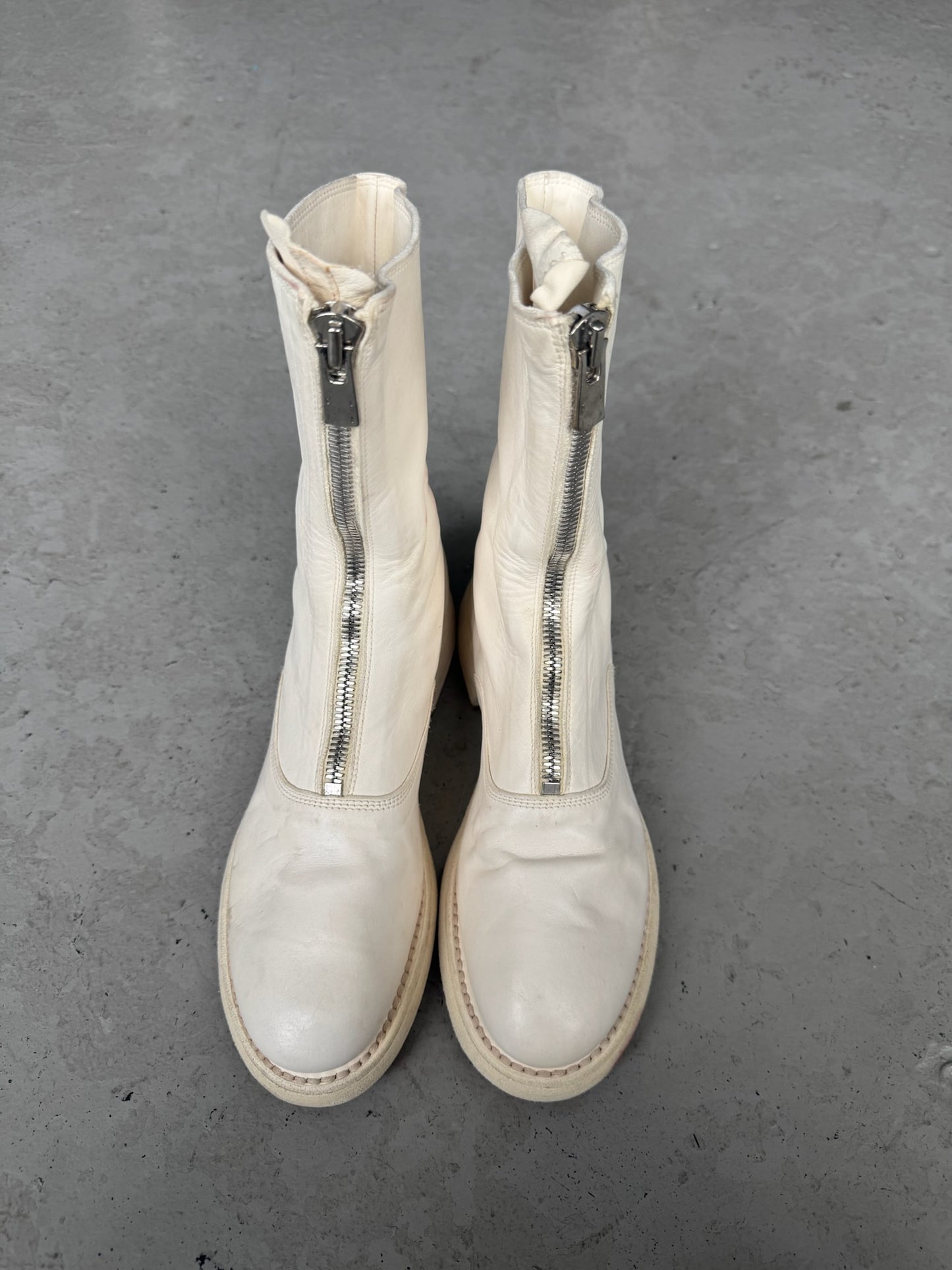 Guidi 310WZ Front Zip White Soft Horse Leather Boots (38.5)