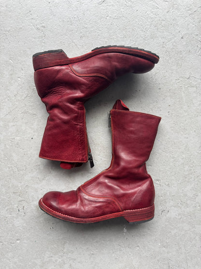 Guidi 310 Red Front Zip Soft Horse Leather Soled Boots (37)