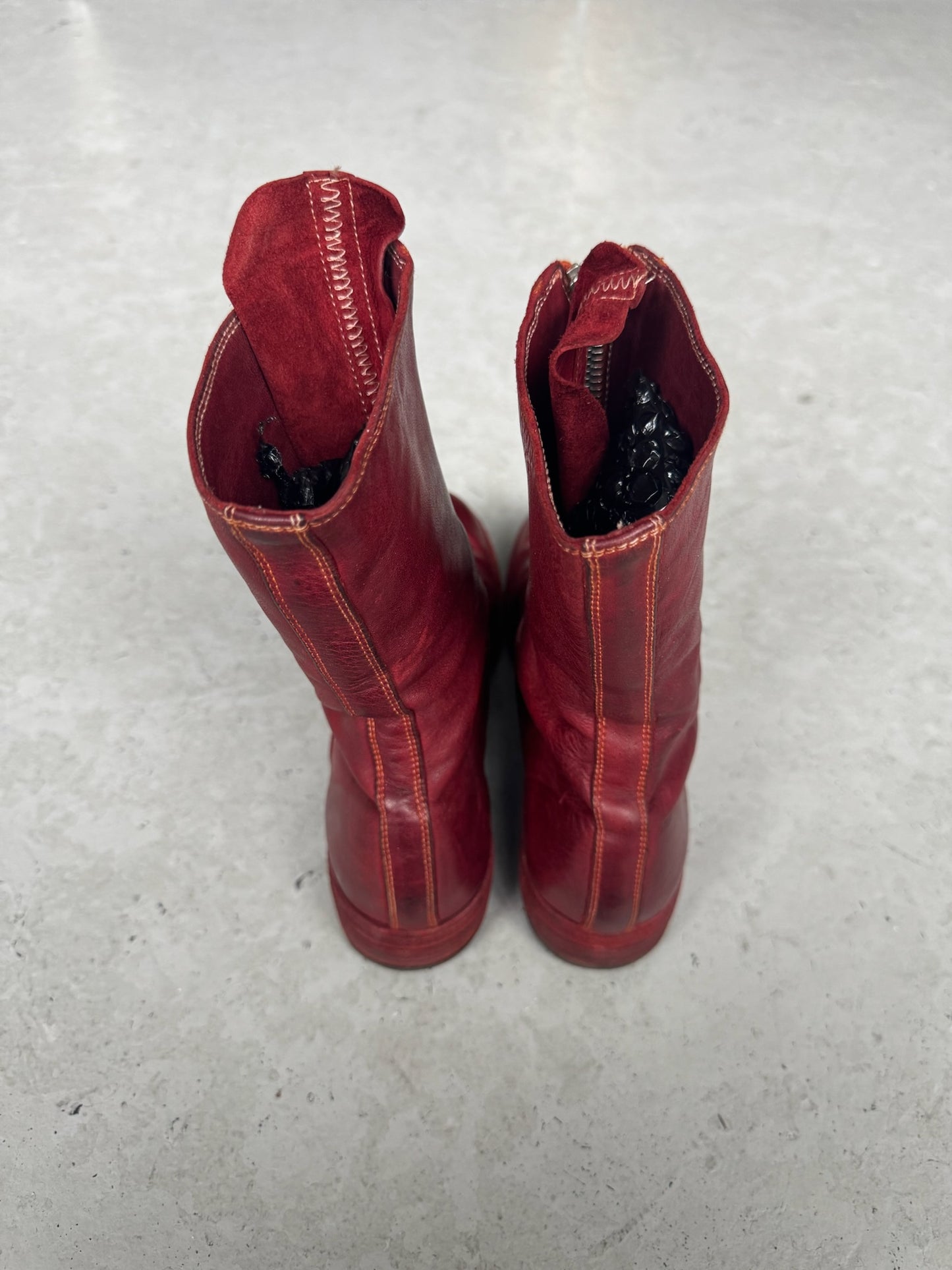 Guidi 310 Red Front Zip Soft Horse Leather Soled Boots (37)
