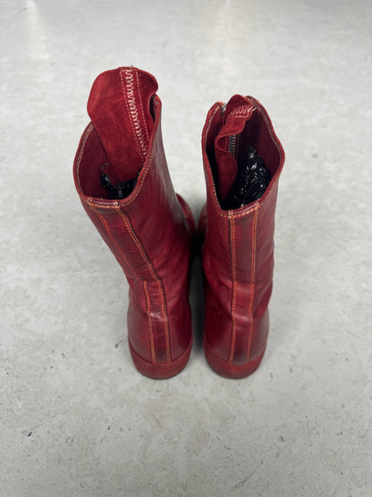 Guidi 310 Red Front Zip Soft Horse Leather Soled Boots (37)