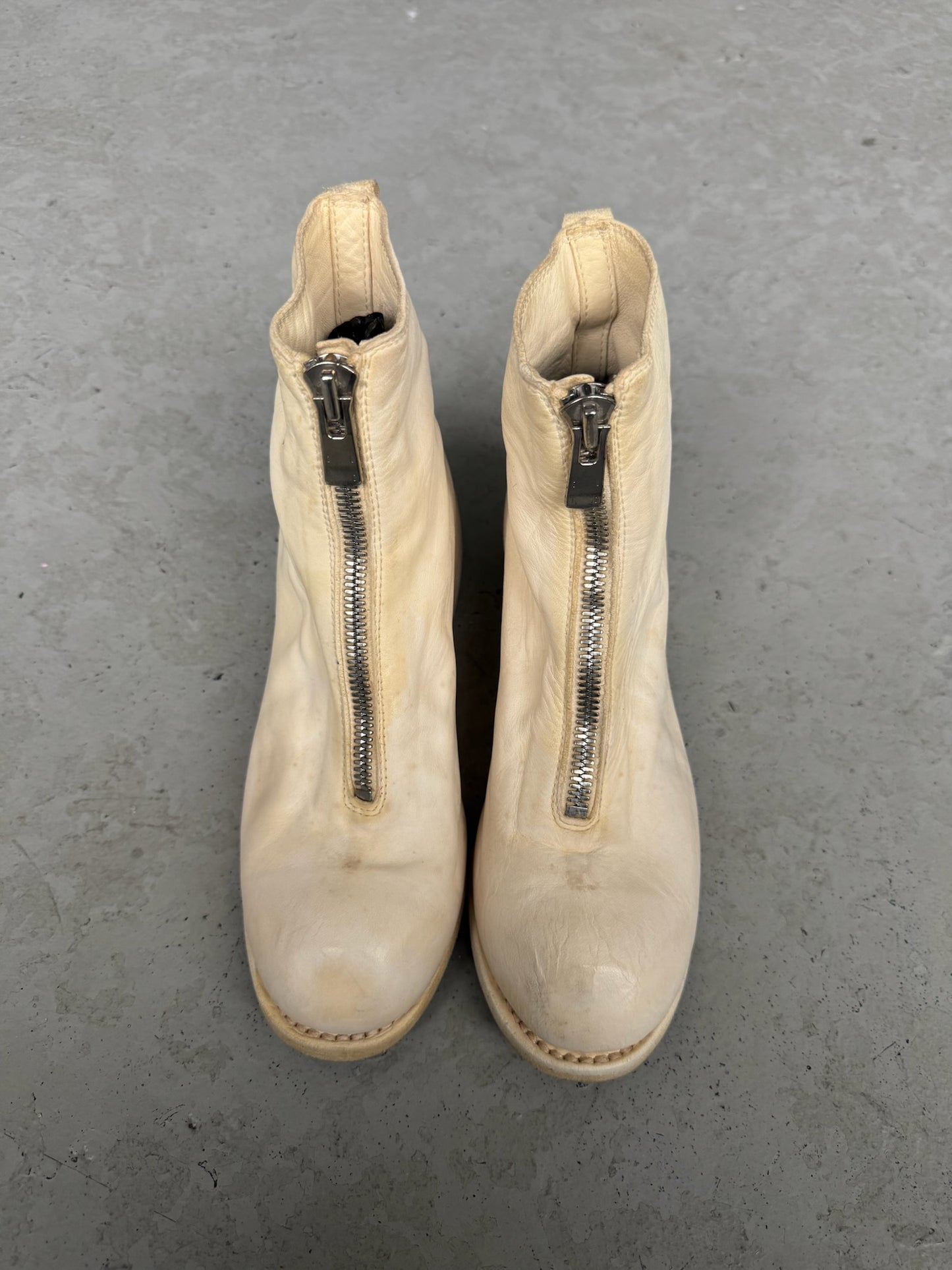 Guidi PL1 Front Zip White Soft Horse Leather Boots (37.5)
