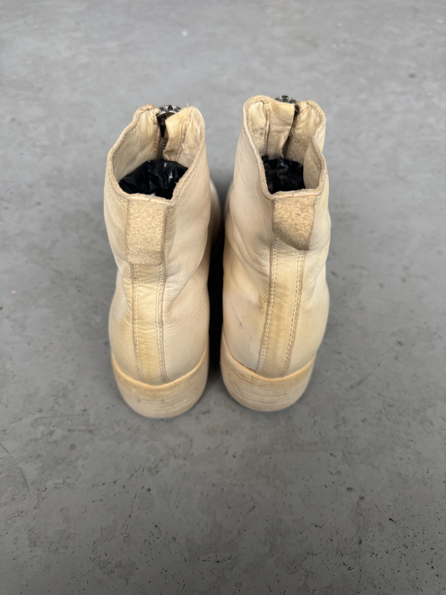 Guidi PL1 Front Zip White Soft Horse Leather Boots (37.5)