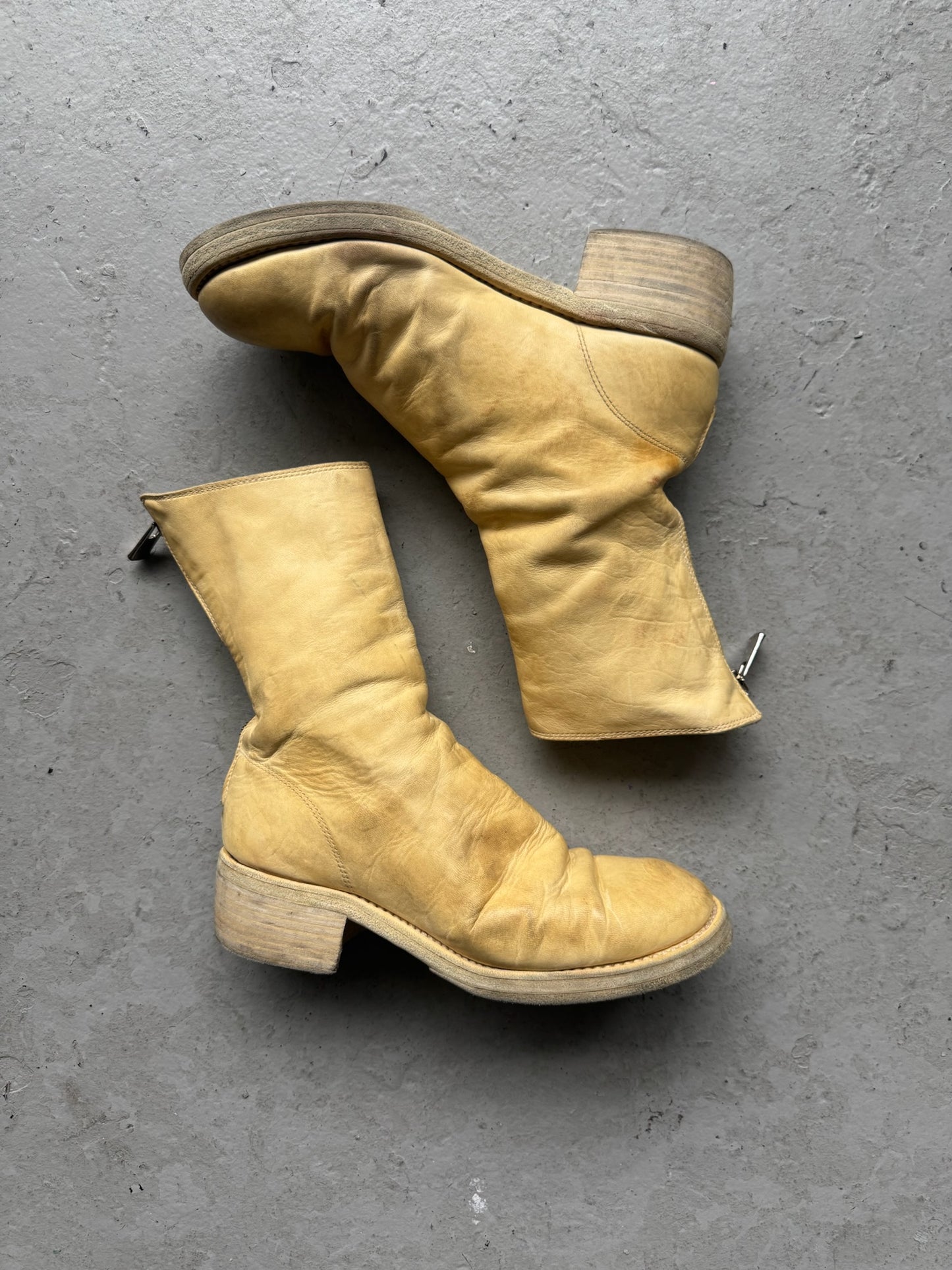 Guidi 788z Cream Soft Horse Leather Back Zip Boots (36)