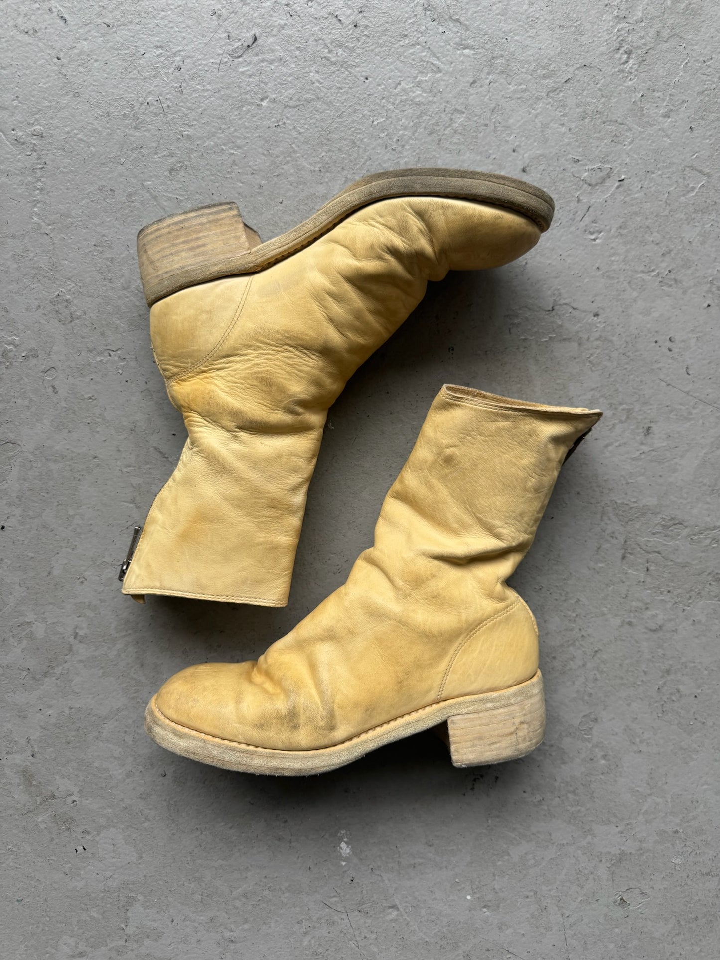 Guidi 788z Cream Soft Horse Leather Back Zip Boots (36)