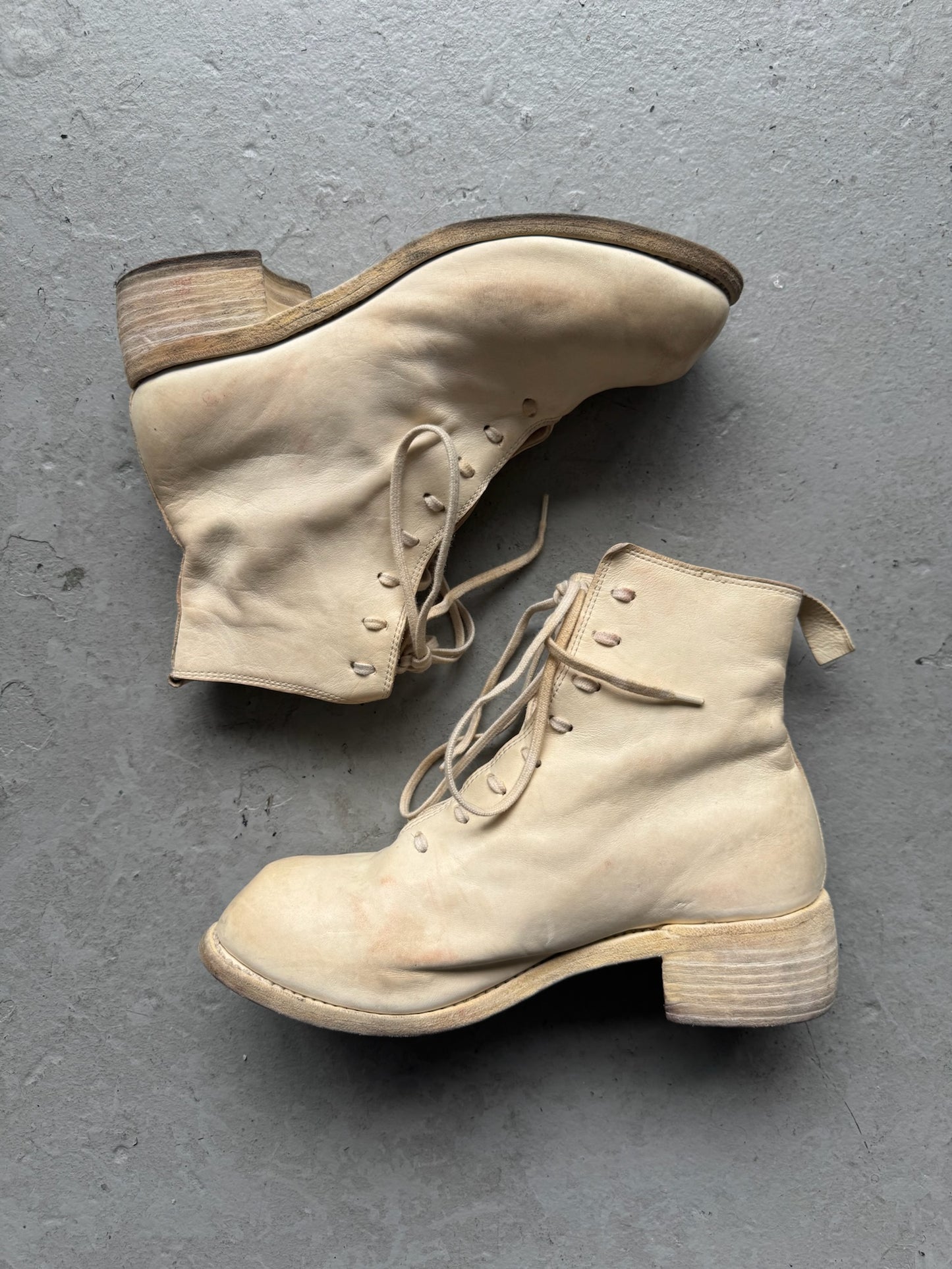 Guidi PL11L White Laced Horse Leather Boots (38)